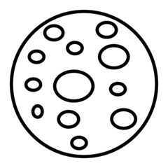 Moon Vector Outline Icon Isolated On White Background