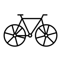 Cycling Vector Outline Icon Isolated On White Background
