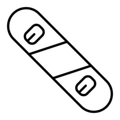 Snow Board Vector Outline Icon Isolated On White Background