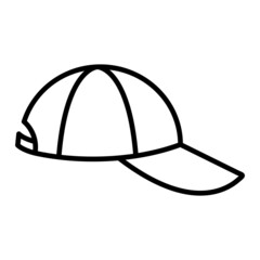 Cap Vector Outline Icon Isolated On White Background
