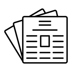 Fototapeta premium News Vector Outline Icon Isolated On White Background
