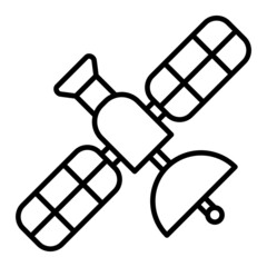 Satellite Vector Outline Icon Isolated On White Background