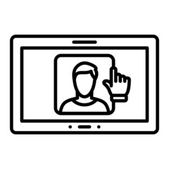 Account Vector Outline Icon Isolated On White Background