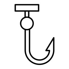 Hook Vector Outline Icon Isolated On White Background
