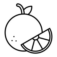 Orange Vector Outline Icon Isolated On White Background