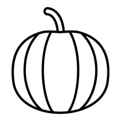 Pumpkin Vector Outline Icon Isolated On White Background