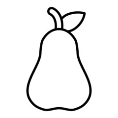 Rose apple Vector Outline Icon Isolated On White Background