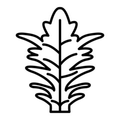 Frisee Vector Outline Icon Isolated On White Background