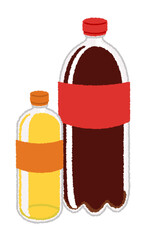 ジュースのペットボトルのイラスト