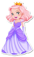 Beautiful princess cartoon character sticker