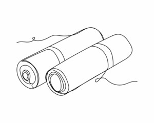 Continuous one line drawing of battery in silhouette on a white background. Linear stylized.Minimalist.