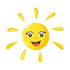Sun. Sun emotion of joy. Icon sun.