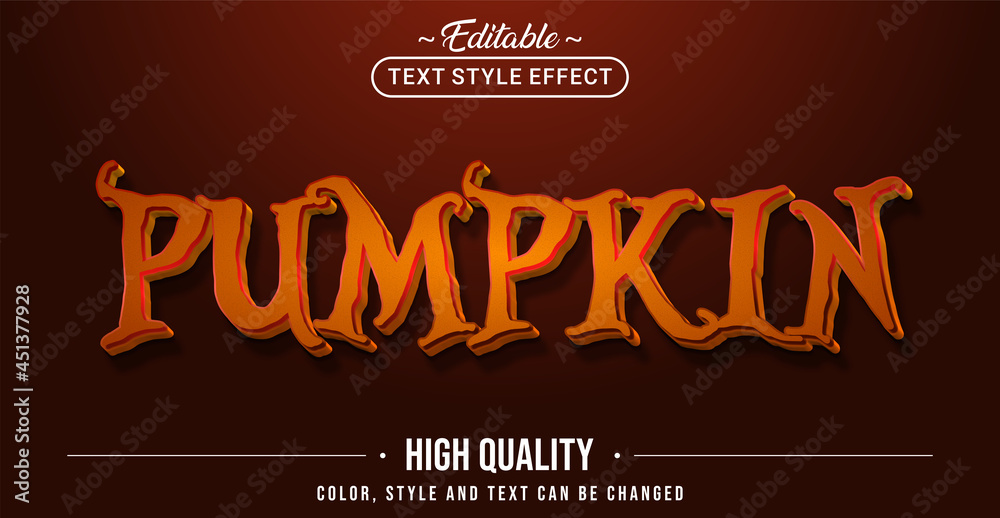 Aufkleber Editable text style effect - Pumpkin text style theme.