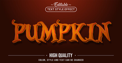 Editable text style effect - Pumpkin text style theme.