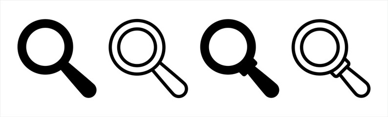 Magnifying glass instrument set icon, magnifying sign, glass, search, magnifier or loupe sign vector illustration.