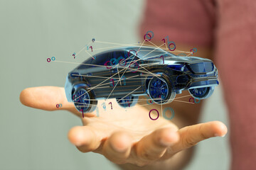 Energy car concept. Vehicle EV charge battery electric