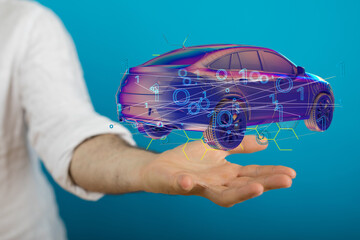 Energy car concept. Vehicle EV charge battery electric