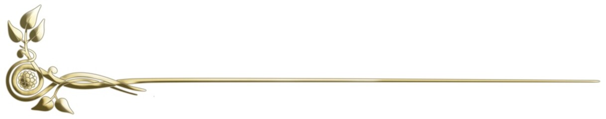 Art Deco gold ornament with leaves and a flower. Art Deco style illustration with silhouettes of leaves and flowers creating a golden border.