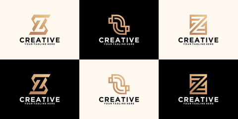 set of letter s simple logo design inspiration