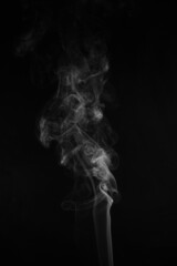 movement of smoke on black background, smoke background, abstract smoke on black background © Nitikran.Studio