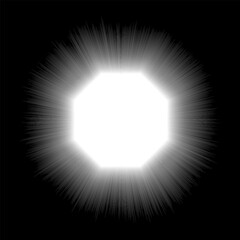 Octagon shape shine effect, Manga vector