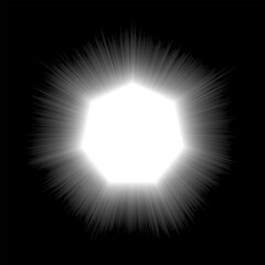 Heptagon shape shine effect, Manga vector