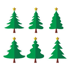 set of christmas trees