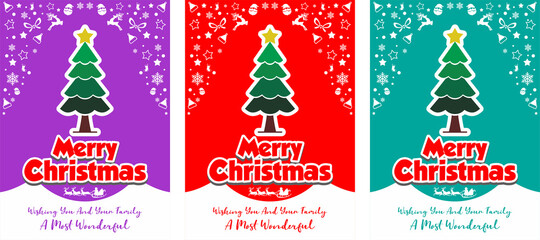 christmas greeting card with christmas tree