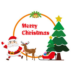 santa claus with christmas tree