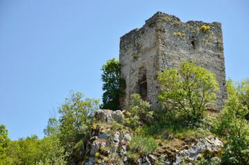 Fototapeta na wymiar remains of Soko Grad castle in Sokobanja