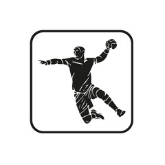 Handballspieler Wurfangriff Vektor Icon