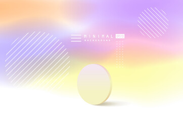 Abstract 3D cylinder pedestal podium with Pastel mesh modern background. Minimal vector rendering for cosmetic product presentation. .