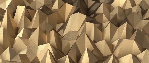 Obraz premium Abstract gold polygon background on texture