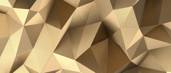 Luxurious VIP Invitation template with gold polygon background