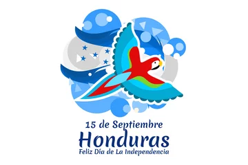 Foto op Aluminium Translation: September 15, Honduras, Happy Independence day. Happy Independence Day of Honduras vector illustration. Suitable for greeting card, poster and banner. © Yuniar20
