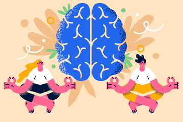 Meditation, harmony, brain health concept.