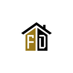 fd initial home logo design vector icon