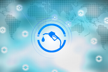 2d illustration gas petrol station hose concept