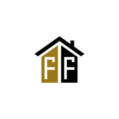 ff initial home logo design vector icon