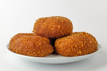 Vegetable croquettes on a white background