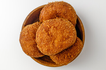 Vegetable croquettes on a white background