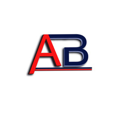 AB letter logo 3d type, logo design 