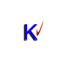 K letter blue 3d logo design 