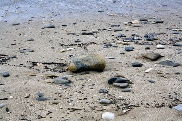 The Black Sea after the storm. Dirty water. Bad weather.