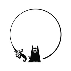 cat frame on white background	