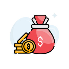 cash collection vector filled outline icon style illustration. EPS 10 File