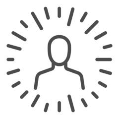 Employee of the month, square line vector icon.