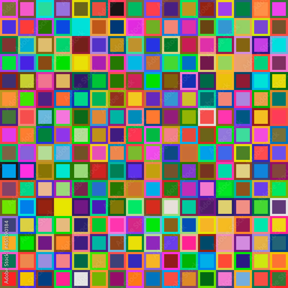 Fototapete multicolor double tiles. vector colorful squares or simple different color tiles.