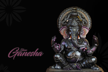 Happy Ganesh Chaturthi Greeting Card design with lord ganesha idol
