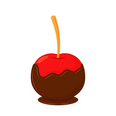 Chocolate dipped cherry vector. Dipped Cherries on white background.